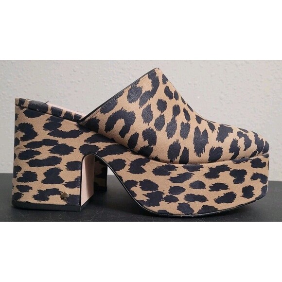 Kate Spade Sz 7.5B Amelia Slip-On Platform Mules Modern Leopard/Light Tobacco - Picture 1 of 11